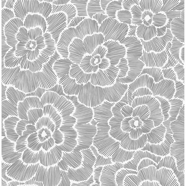Doba-Bnt Charcoal Saraya Peel & Stick Wallpaper Grey SA2819004